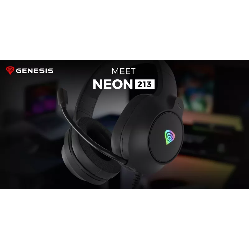 GENESIS NEON 213, con cable, llamadas / música, 20 – 20000 Hz, 302 g, auricular, negro