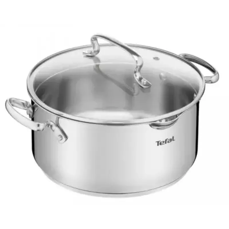Olla Tefal DUETTO+ G7194355, 2 l, redonda, acero inoxidable, 18 cm