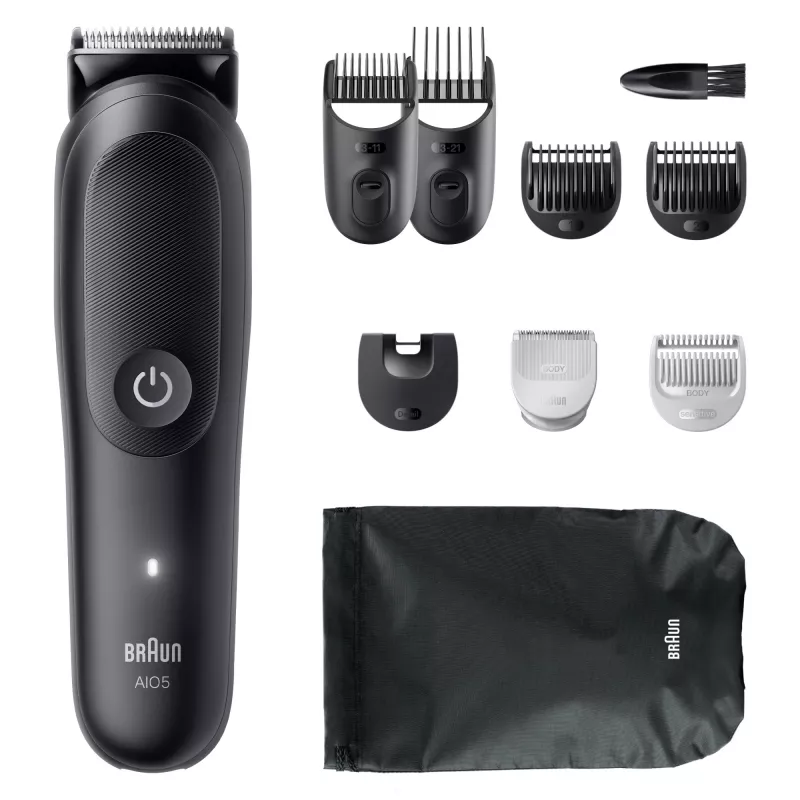 Braun Series 5 AIO5540 All-In-One Style Kit cortapelos 9 en 1, lavable, negro