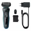 Máquina de afeitar de láminas BRAUN Series 5 51-M1000s — 3 cabezales, húmedo y seco, batería de Li-Ion, carga rápida, Negro/Azul
