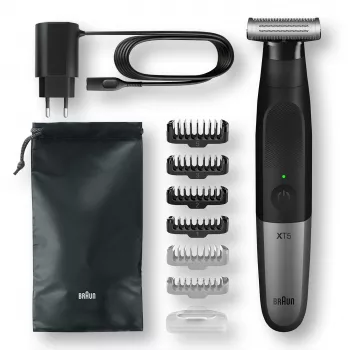 Máquina de afeitar de láminas Braun Series X XT5200 con recortador Negro, Metálico