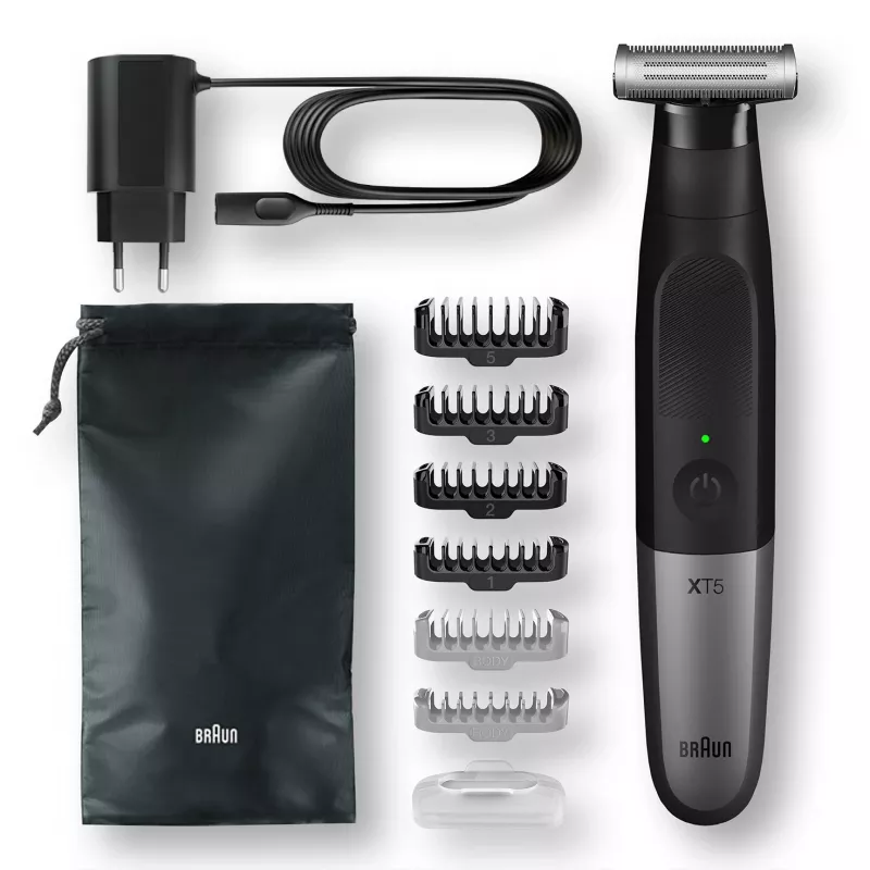 Máquina de afeitar de láminas Braun Series X XT5200 con recortador Negro, Metálico