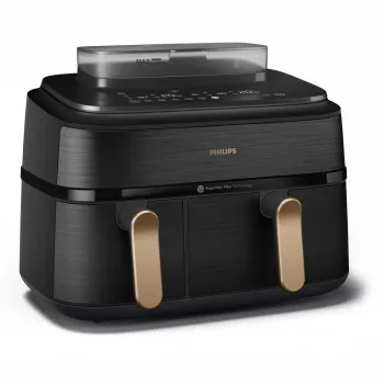 Freidora Philips Serie 5000 NA552/00 Doble 9 l de pie 2750 W Freidora de aire Negro, Dorado