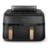 Freidora Philips Serie 5000 NA552/00 Doble 9 l de pie 2750 W Freidora de aire Negro, Dorado