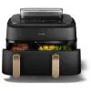 Freidora Philips Serie 5000 NA552/00 Doble 9 l de pie 2750 W Freidora de aire Negro, Dorado