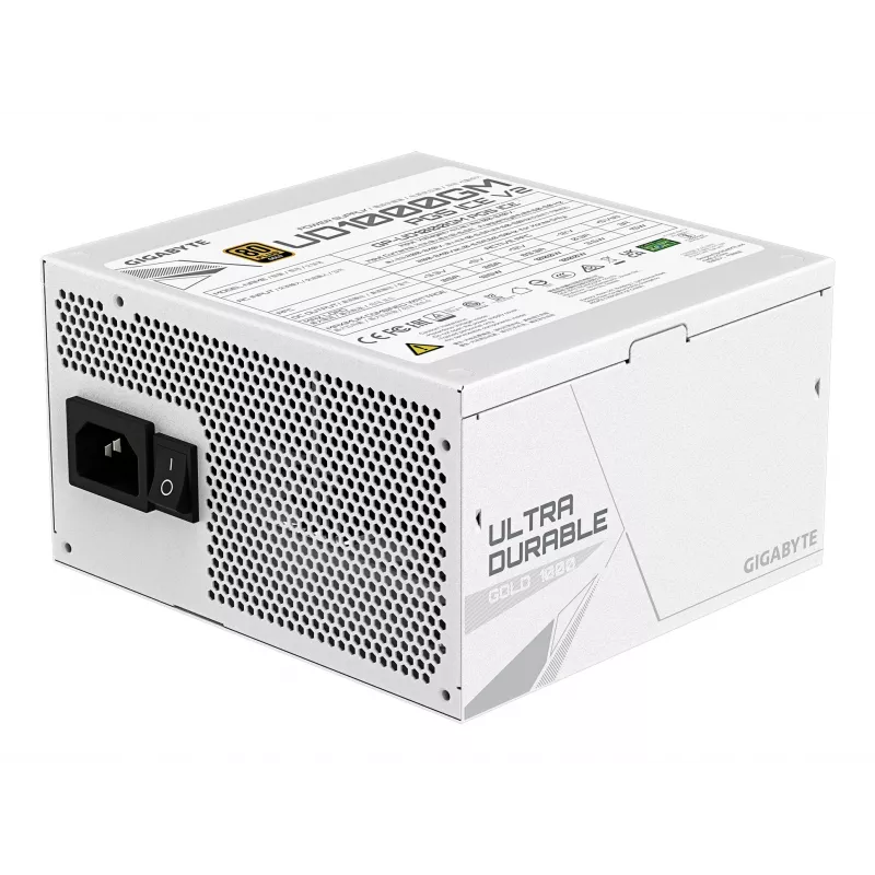 Fuente de alimentación GIGABYTE UD1000GM PG5 V2 1000W ATX 3.1 totalmente modular 80 PLUS Gold blanca