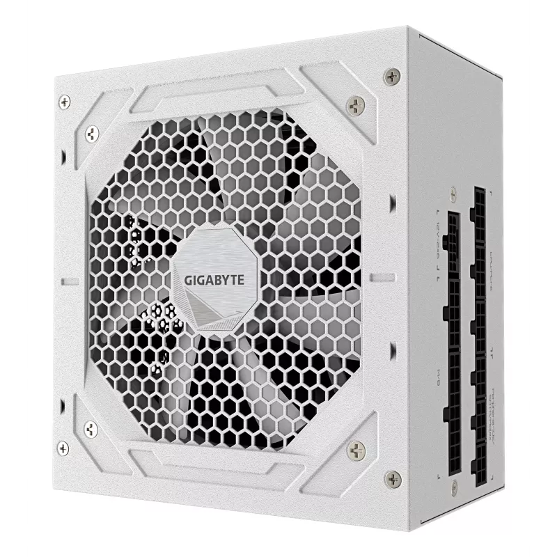 Fuente de alimentación GIGABYTE UD750GM PG5 V2 750W ATX 3.1, 80 PLUS Gold, totalmente modular, 8 SATA, 4x (6+2) PCIe, 2x EPS, blanca