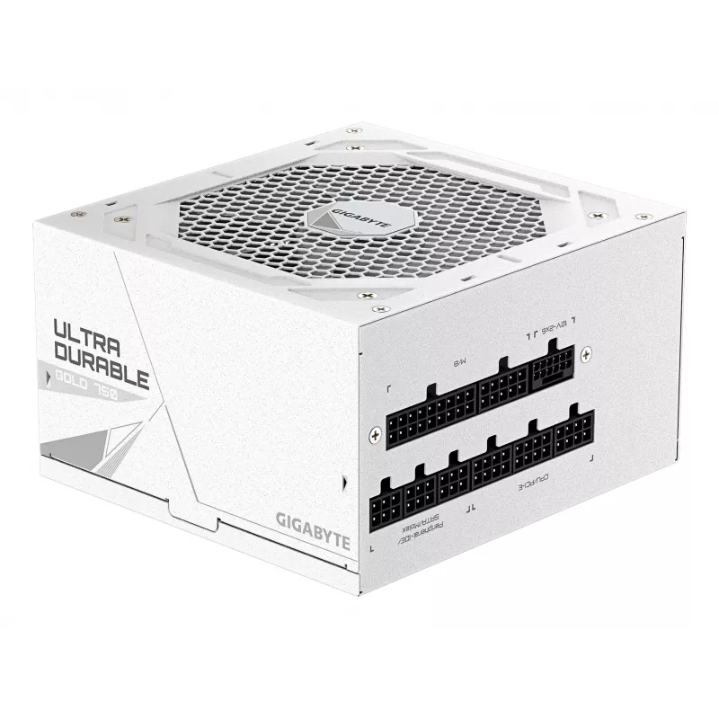 Fuente de alimentación GIGABYTE UD750GM PG5 V2 750W ATX 3.1, 80 PLUS Gold, totalmente modular, 8 SATA, 4x (6+2) PCIe, 2x EPS, blanca