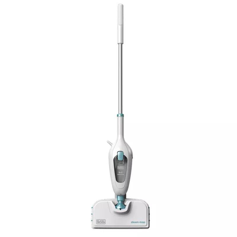 Black & Decker FSMH13E5-QS mopa de vapor 5 en 1, 1300 W, con cable, depósito de agua de 0,38 l, blanco/azul
