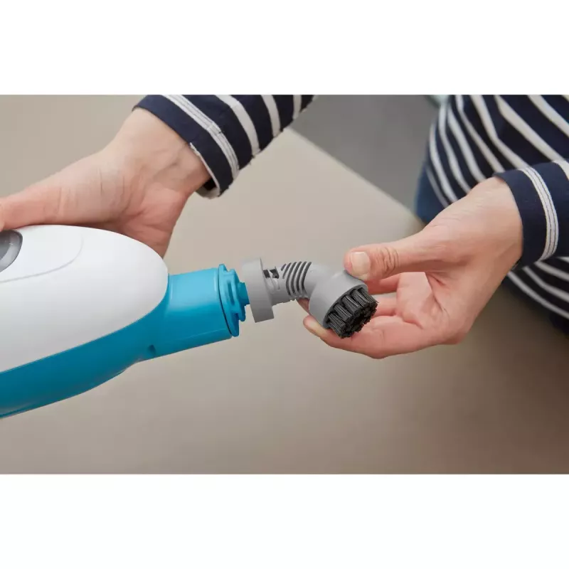 Black & Decker FSMH13E5-QS mopa de vapor 5 en 1, 1300 W, con cable, depósito de agua de 0,38 l, blanco/azul