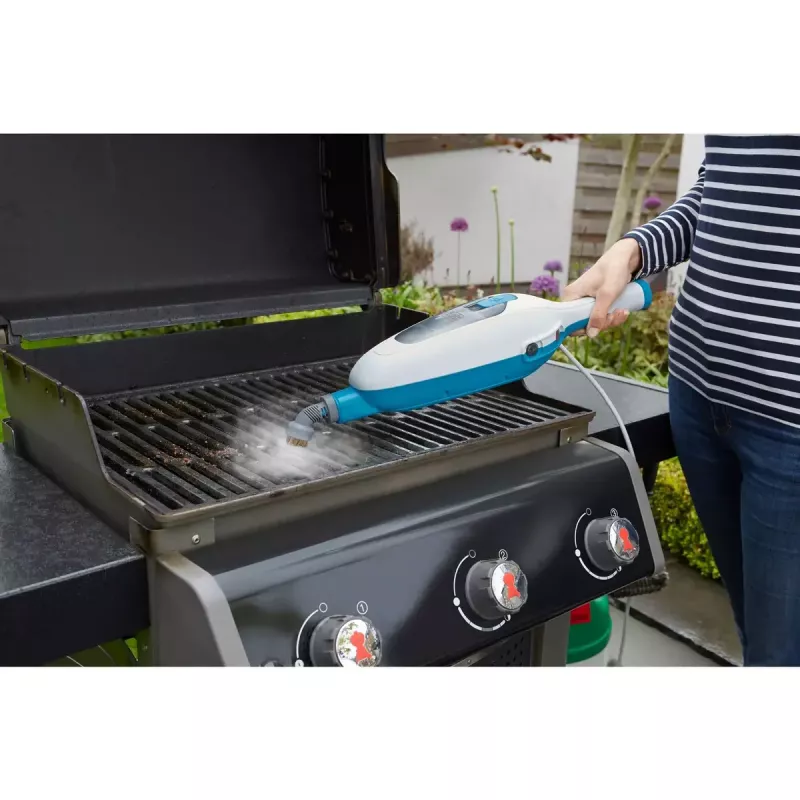 Black & Decker FSMH13E5-QS mopa de vapor 5 en 1, 1300 W, con cable, depósito de agua de 0,38 l, blanco/azul
