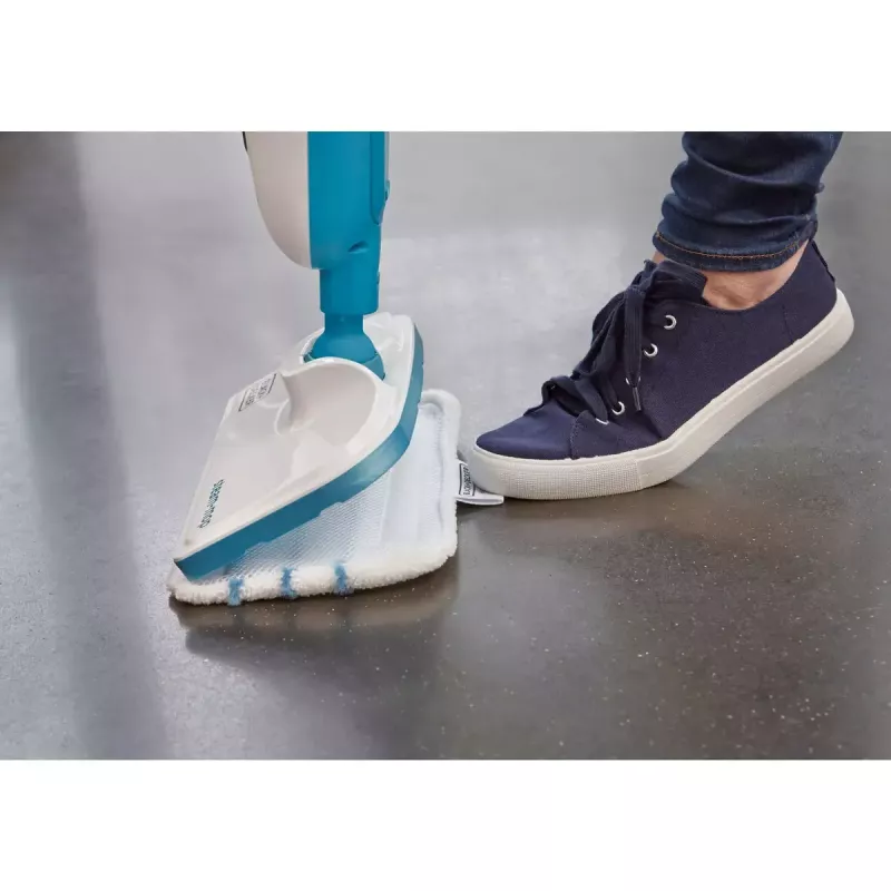 Black & Decker FSMH13E5-QS mopa de vapor 5 en 1, 1300 W, con cable, depósito de agua de 0,38 l, blanco/azul