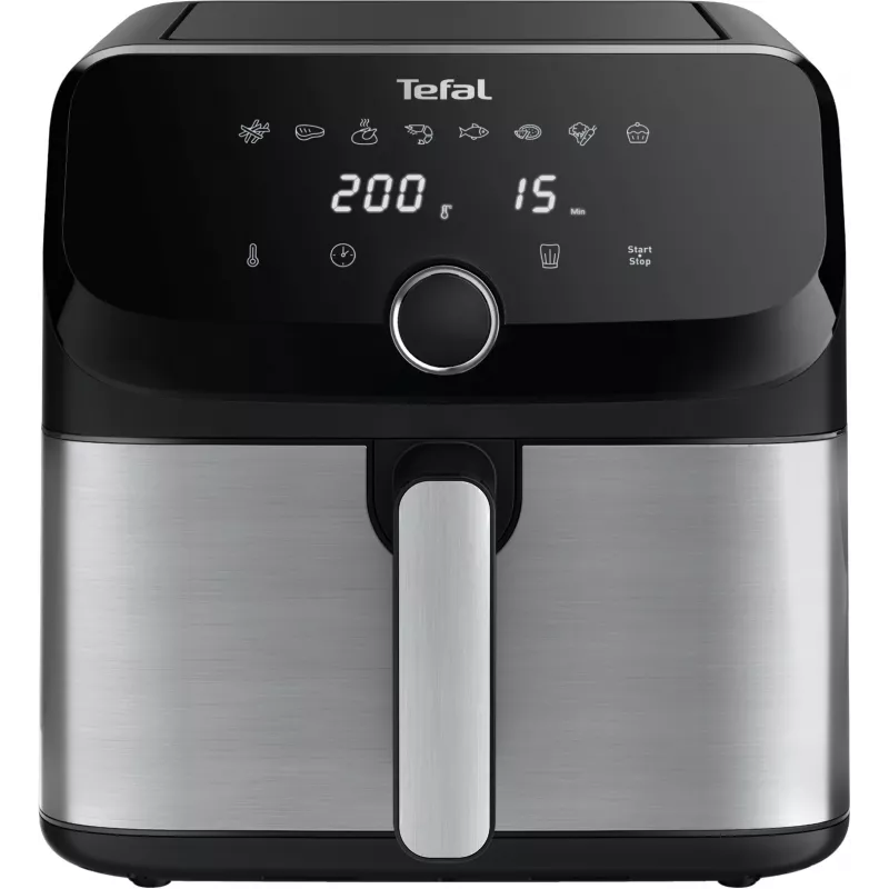 Freidora Tefal Easy Fry Mega EY855D10 individual 7,5 l de pie 2020 W freidora de aire negro, acero inoxidable