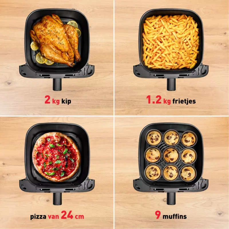 Freidora Tefal Easy Fry Mega EY855D10 individual 7,5 l de pie 2020 W freidora de aire negro, acero inoxidable