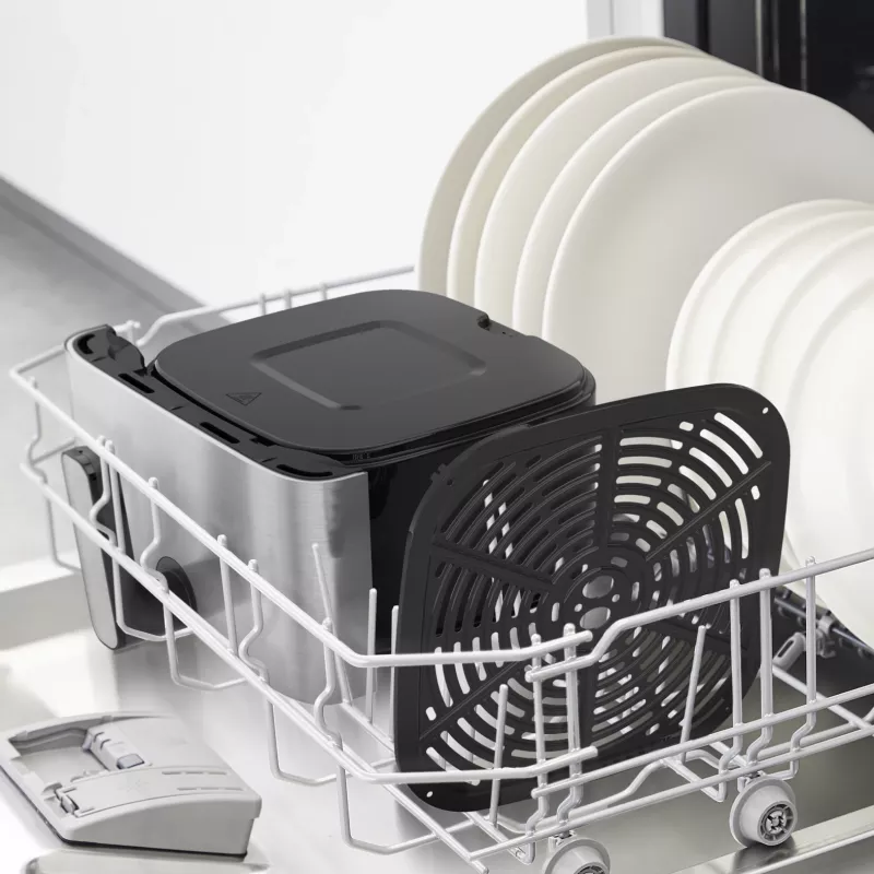 Freidora Tefal Easy Fry Mega EY855D10 individual 7,5 l de pie 2020 W freidora de aire negro, acero inoxidable