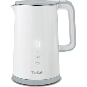 Hervidor eléctrico Tefal KO6931, 1,5 L, 1800 W, blanco, 5 ajustes de temperatura, función mantener caliente 30 min.