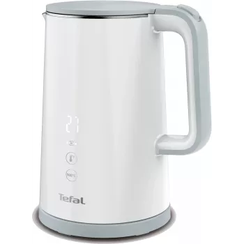 Hervidor eléctrico Tefal KO6931, 1,5 L, 1800 W, blanco, 5 ajustes de temperatura, función mantener caliente 30 min.