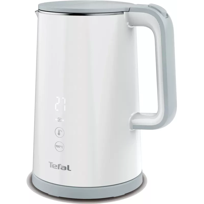 Hervidor eléctrico Tefal KO6931, 1,5 L, 1800 W, blanco, 5 ajustes de temperatura, función mantener caliente 30 min.