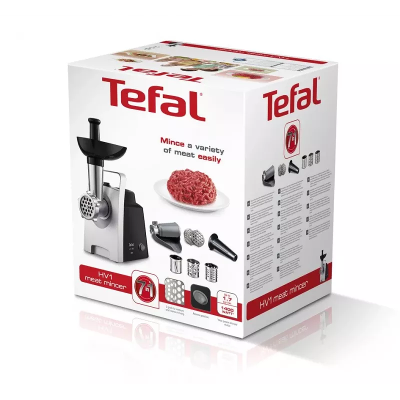Picadora de carne Tefal HV1 NE1098 1400 W 1,7 kg/min negro, plata