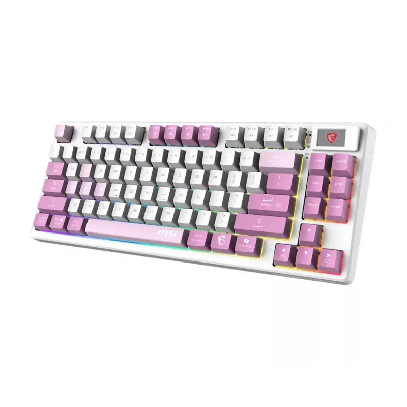 Teclado gaming MSI FORGE GK600 TKL WIRELESS VIOLET USB + Bluetooth QWERTY UK English rosa, violeta, blanco
