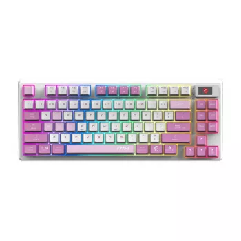 Teclado gaming MSI FORGE GK600 TKL WIRELESS VIOLET USB + Bluetooth QWERTY UK English rosa, violeta, blanco
