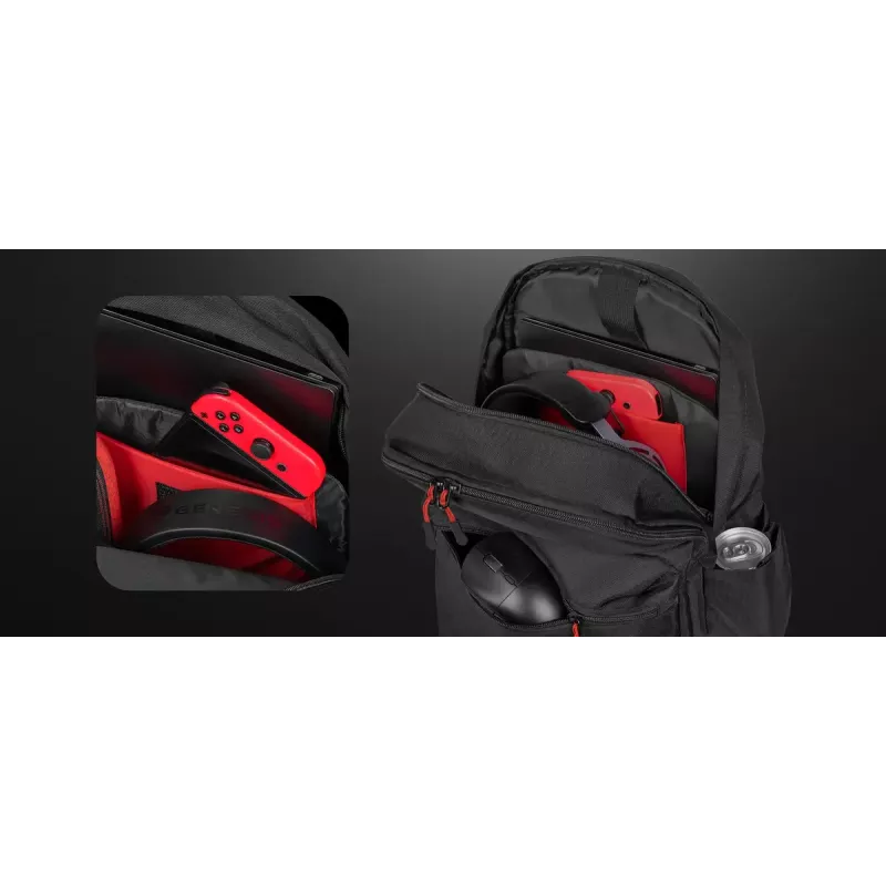 Mochila gaming Genesis GENESIS Palladium 200 — negra, poliéster, 140×280×400 mm