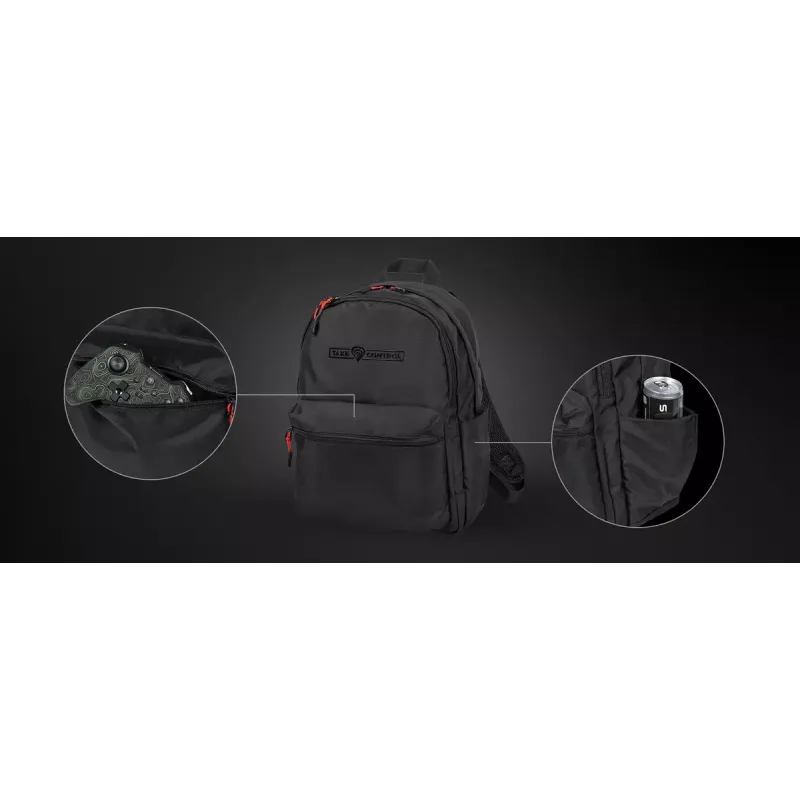 Mochila gaming Genesis GENESIS Palladium 200 — negra, poliéster, 140×280×400 mm