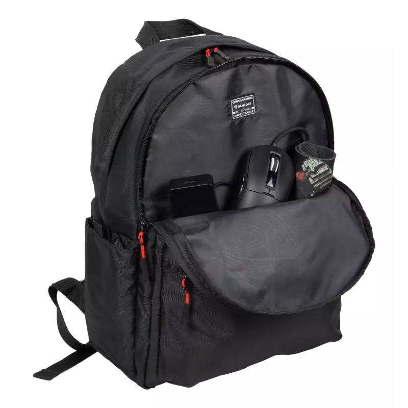 Mochila gaming Genesis GENESIS Palladium 200 — negra, poliéster, 140×280×400 mm
