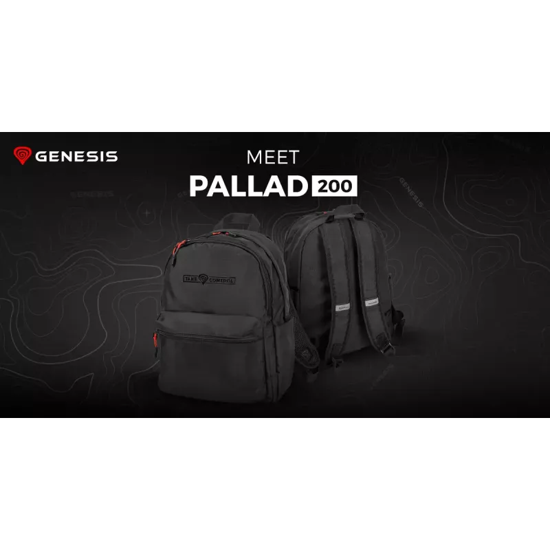 Mochila gaming Genesis GENESIS Palladium 200 — negra, poliéster, 140×280×400 mm
