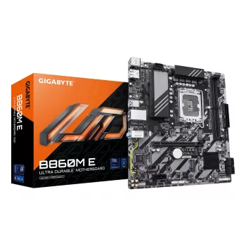 Placa base Micro-ATX GIGABYTE B860M E — LGA 1851 para Intel Core Ultra, DDR5 hasta 8800 MHz (O.C.), 2×PCIe 4.0 M.2, 1GbE