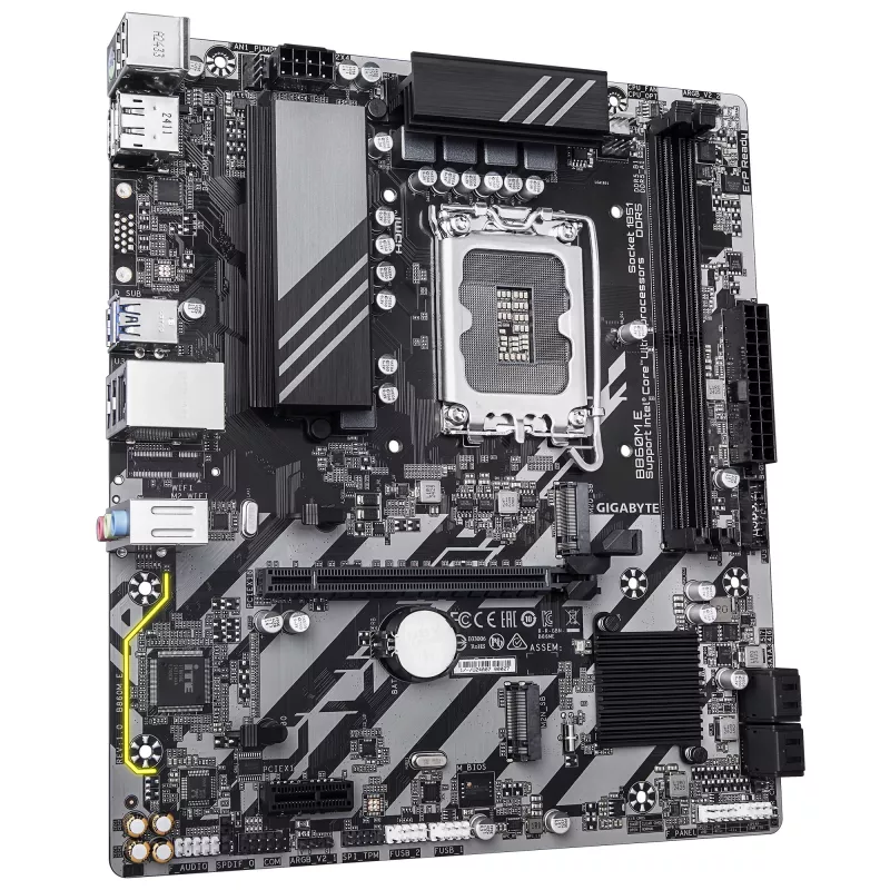 Placa base Micro-ATX GIGABYTE B860M E — LGA 1851 para Intel Core Ultra, DDR5 hasta 8800 MHz (O.C.), 2×PCIe 4.0 M.2, 1GbE