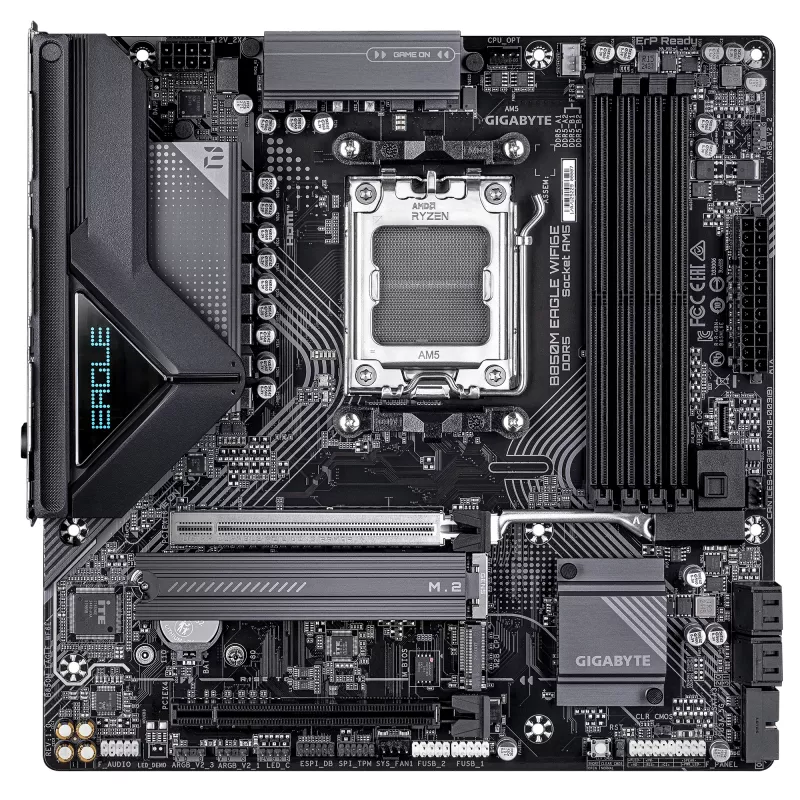 Placa base GIGABYTE B850M EAGLE WIFI6E Socket AM5 para AMD Ryzen 7000/8000/9000, DDR5 hasta 8200MHz (OC), PCIe 5.0, Wi‑Fi 6E, 2.5 GbE
