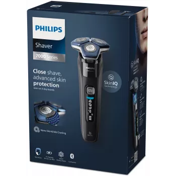 Afeitadora eléctrica rotatoria Philips Series 7000 S7886/35 — 3 cabezales, húmedo y seco, batería de Li-Ion, 60 min de autonomía, negro