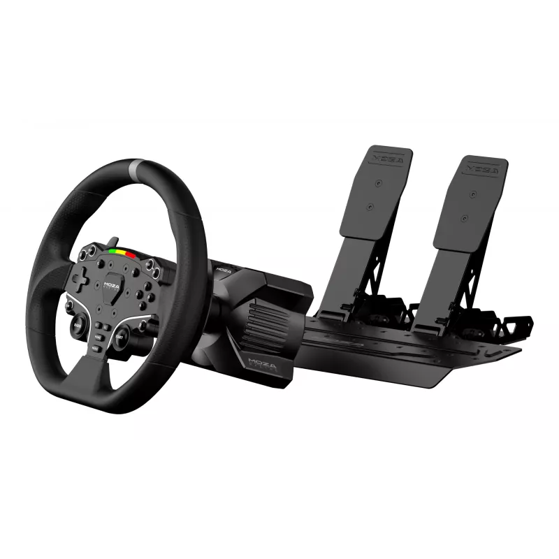 Volante y pedales Moza Racing R3 Racing Wheel para PC, volante + pedales, PC, D-Pad, botón de menú, botón de modo, botón de pausa/set, botón de inicio, Digital, Ilimitado, Direct Drive
