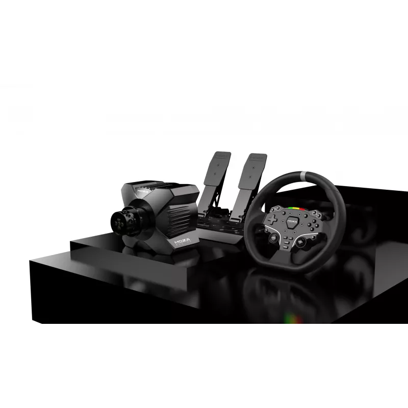 Volante y pedales Moza Racing R3 Racing Wheel para PC, volante + pedales, PC, D-Pad, botón de menú, botón de modo, botón de pausa/set, botón de inicio, Digital, Ilimitado, Direct Drive