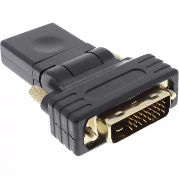 Adaptador HDMI a DVI InLine conector hembra HDMI / conector macho DVI flexible dorado 4K2K