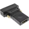Adaptador HDMI a DVI InLine conector hembra HDMI / conector macho DVI flexible dorado 4K2K