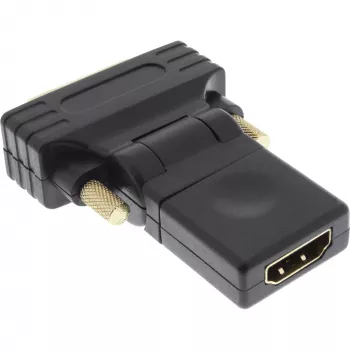 Adaptador HDMI a DVI InLine conector hembra HDMI / conector macho DVI flexible dorado 4K2K