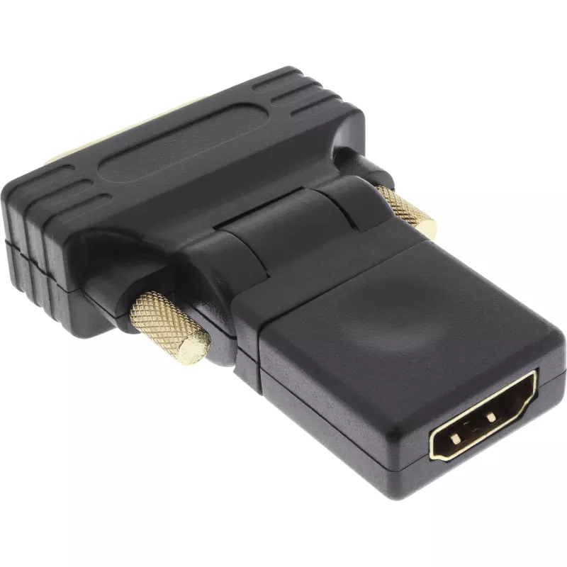 Adaptador HDMI a DVI InLine conector hembra HDMI / conector macho DVI flexible dorado 4K2K