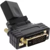 Adaptador HDMI a DVI InLine conector hembra HDMI / conector macho DVI flexible dorado 4K2K
