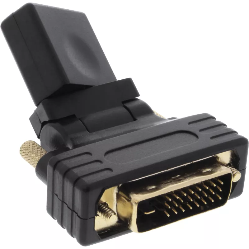 Adaptador HDMI a DVI InLine conector hembra HDMI / conector macho DVI flexible dorado 4K2K