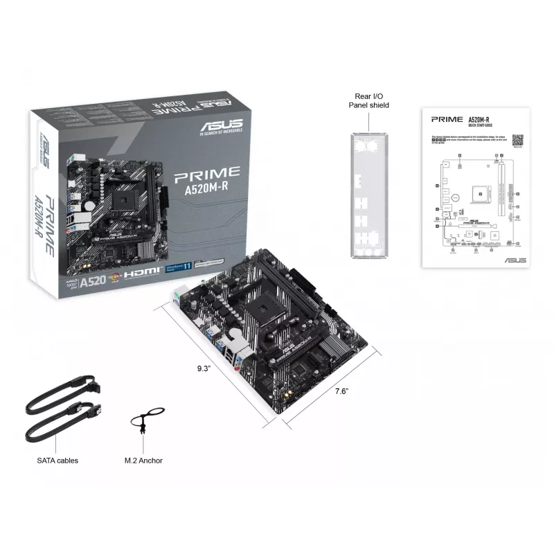 Placa base ASUS PRIME A520M-R, AMD A520, Socket AM4, micro ATX