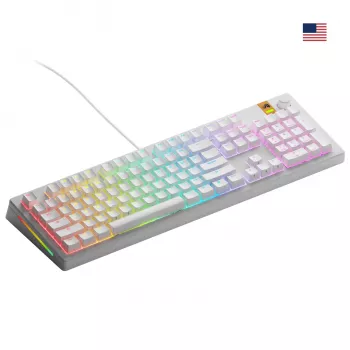 Teclado mecánico con cable de tamaño completo (100%) GLORIOUS GMMK 3 HE – Blanco, USB, QWERTY, RGB