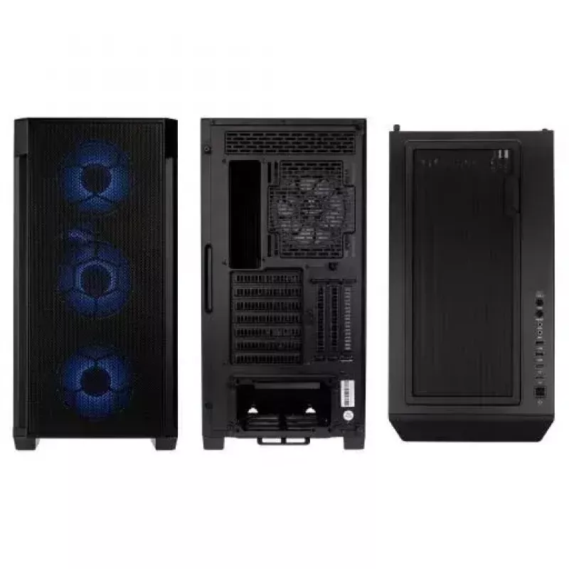 Carcasa de PC Kolink Observatory Z Mesh Torre Midi — ATX, 3x120mm frontal, 1x120mm trasero, 245×465×495 mm, negro