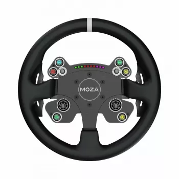 Volante Moza Racing CS V2P Dual Clutch, volante, PC, con cable, USB, Negro, Aluminio