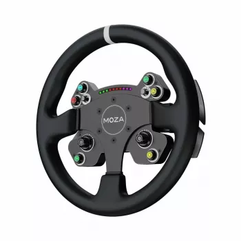 Volante Moza Racing CS V2P Dual Clutch, volante, PC, con cable, USB, Negro, Aluminio