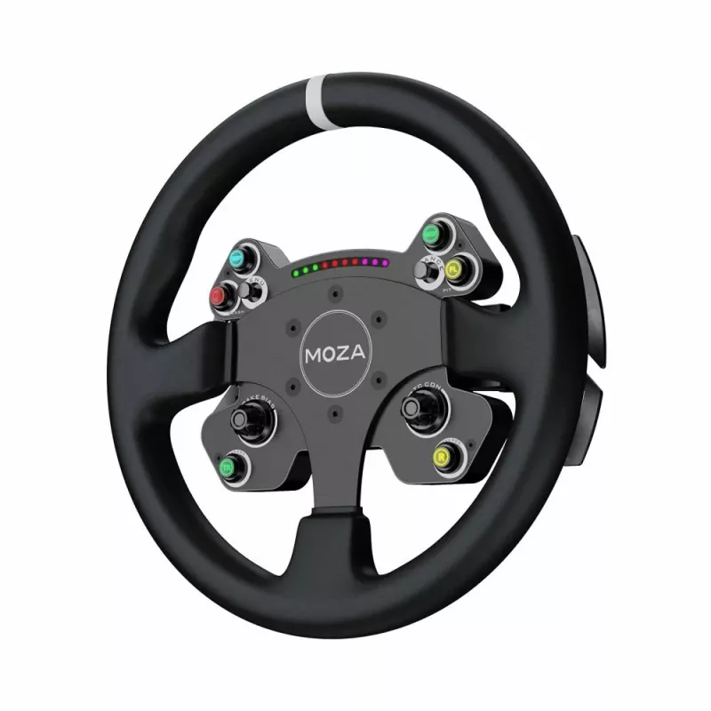 Volante Moza Racing CS V2P Dual Clutch, volante, PC, con cable, USB, Negro, Aluminio