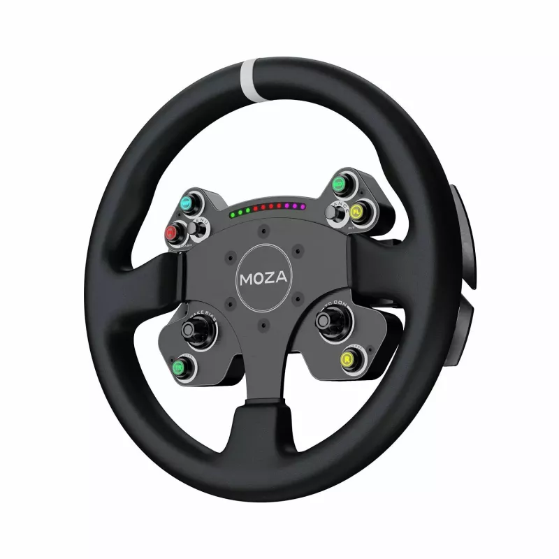 Volante Moza Racing CS V2P Dual Clutch, volante, PC, con cable, USB, Negro, Aluminio