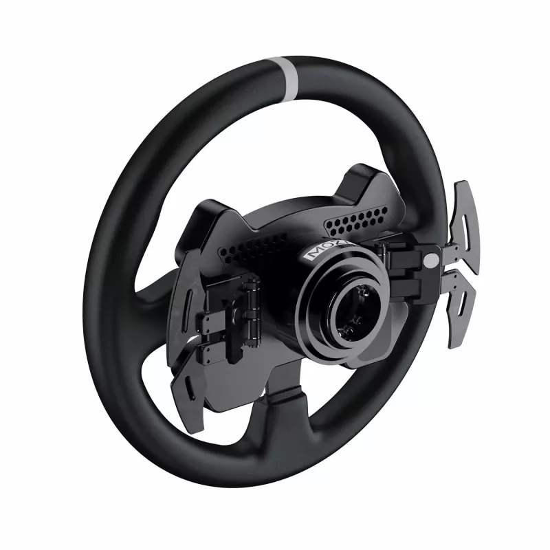 Volante Moza Racing CS V2P Dual Clutch, volante, PC, con cable, USB, Negro, Aluminio