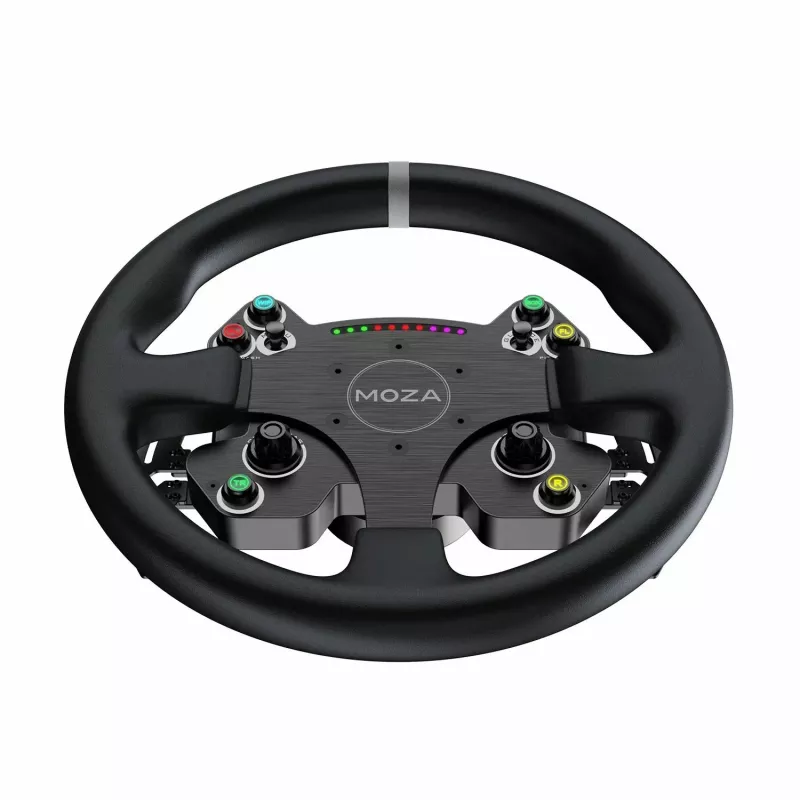 Volante Moza Racing CS V2P Dual Clutch, volante, PC, con cable, USB, Negro, Aluminio